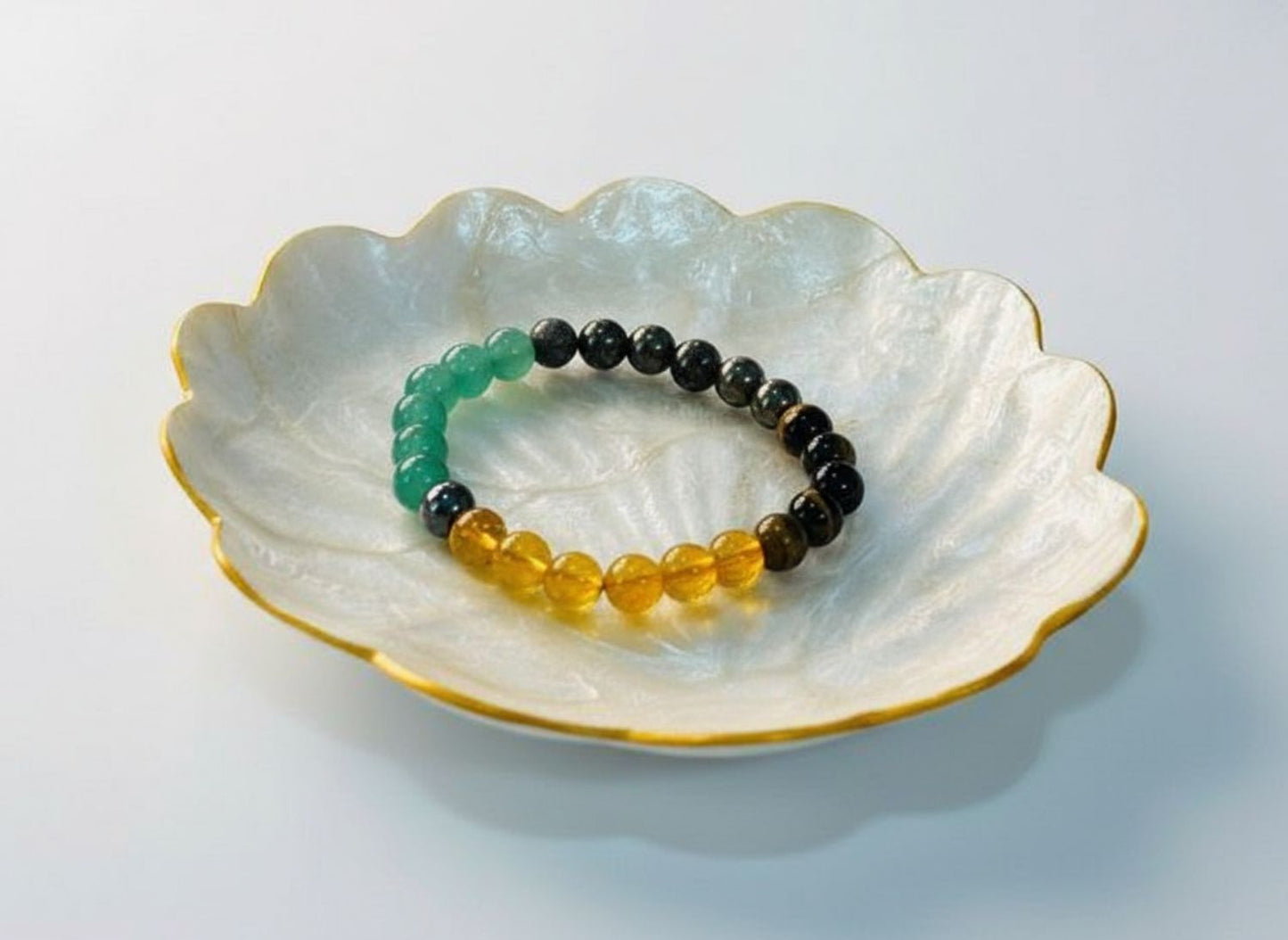 Green Aventurine & Falcon's Eye Prosperity Bracelet