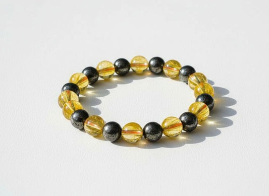 Pyrite and Citrine Mix Bracelet
