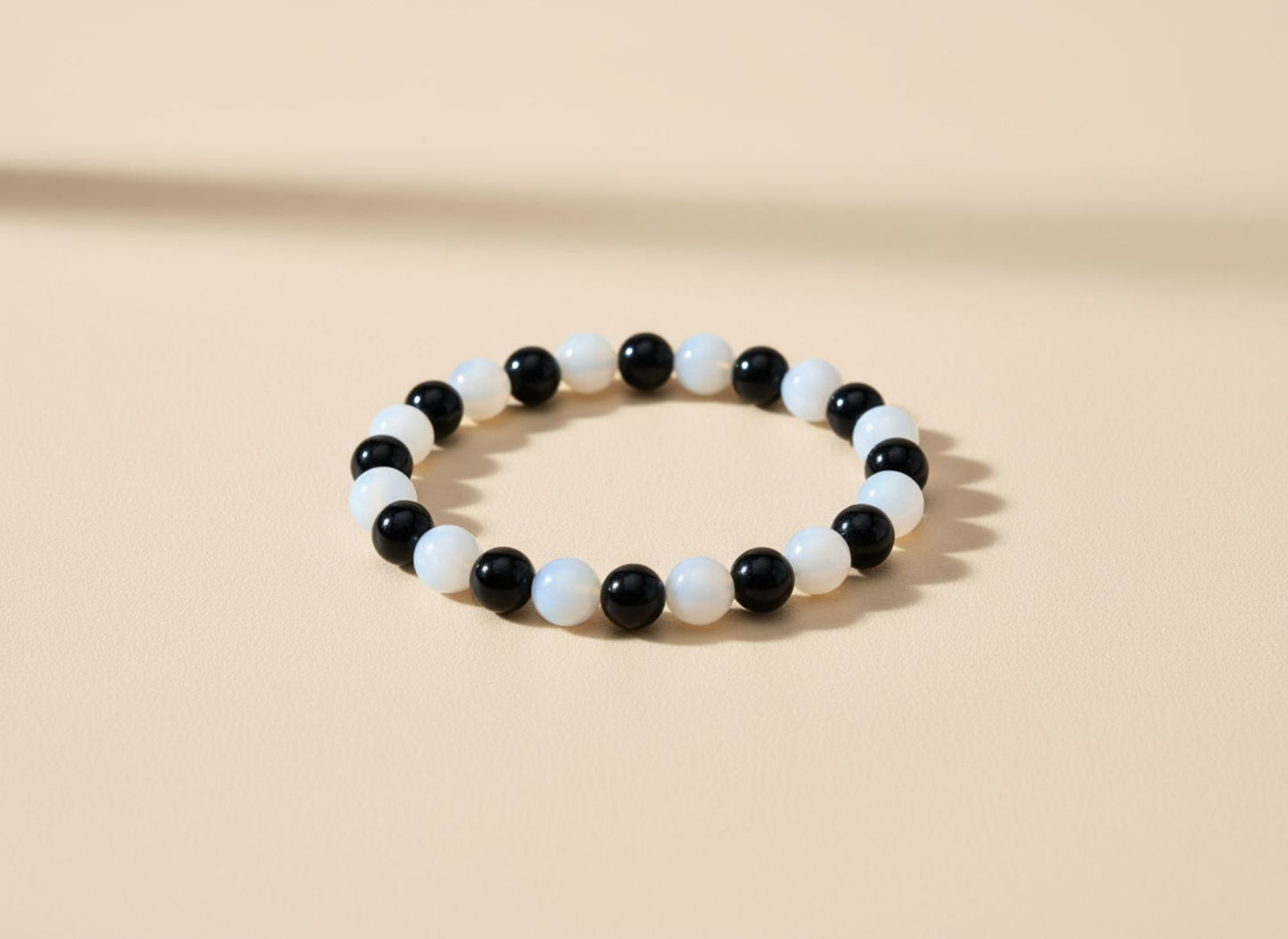 Black Tourmaline & Selenite Mixel  Bracelet